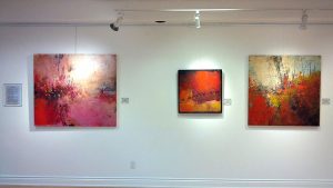 Photo of Laura Culic paintings at Earls Court Gallery, Hamilton Ontario