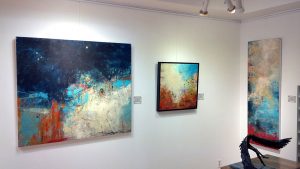 Photo of Laura Culic paintings at Earls Court Gallery, Hamilton Ontario