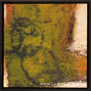 Abstract painting in oil and cold wax painting on wood panel: Contemporary Northen Fine Art painting by Laura Culic.