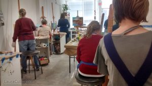 View from the back of the demonstration room in Calgary, with art masterclass taught by Laura Culic